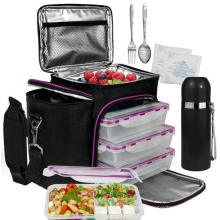 Insulated Lunch Bag Meal Prep Lunch Bag 3 Compartments Cooler Bag